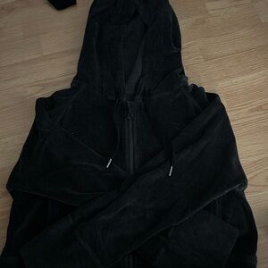 lulu lemon velvet cropped zip up hoodie